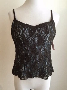 Neu mit Etikett Maggie Adams Damen braun hellblau Lagenlook integrierter BH-Tanktop Gr. XL - Bild 1 von 9