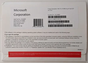 Windows Win 10 pro 64 bit installation DVD w/ Genuine License Product Key New! - Picture 1 of 1