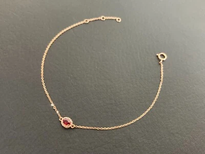 18K Gold Ruby Diamond Bracelet Length 7 Inches - Image 1 of 4