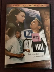 NO WAY OUT 1950 FOX FILM NOIR RICHARD WIDMARK SIDNEY POITIER DVD EX COND - Picture 1 of 4