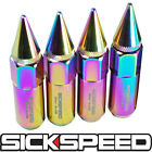 Sickspeed 4 Pc Steel Set Spiked Neo Chrome 60Mm Lug Nuts Wheels 12X1.5 N20