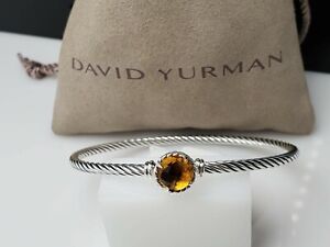 David Yurman Chatelaine 3mm Bracelet with Citrine, Size Small