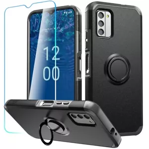 Für Nokia G310 5G Hülle Dual Layered Robust Cover mit Ring Ständer + Hartglas - Bild 1 von 30