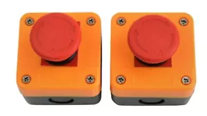 x2 Paquete Cabeza de Hongo Parada de Emergencia e-stop N/C y N/O circuito apagado máquina - Imagen 1 de 6
