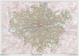 Greater London Ceremonial County, Grafschaft Karte von Greater London - Bild 1 von 5