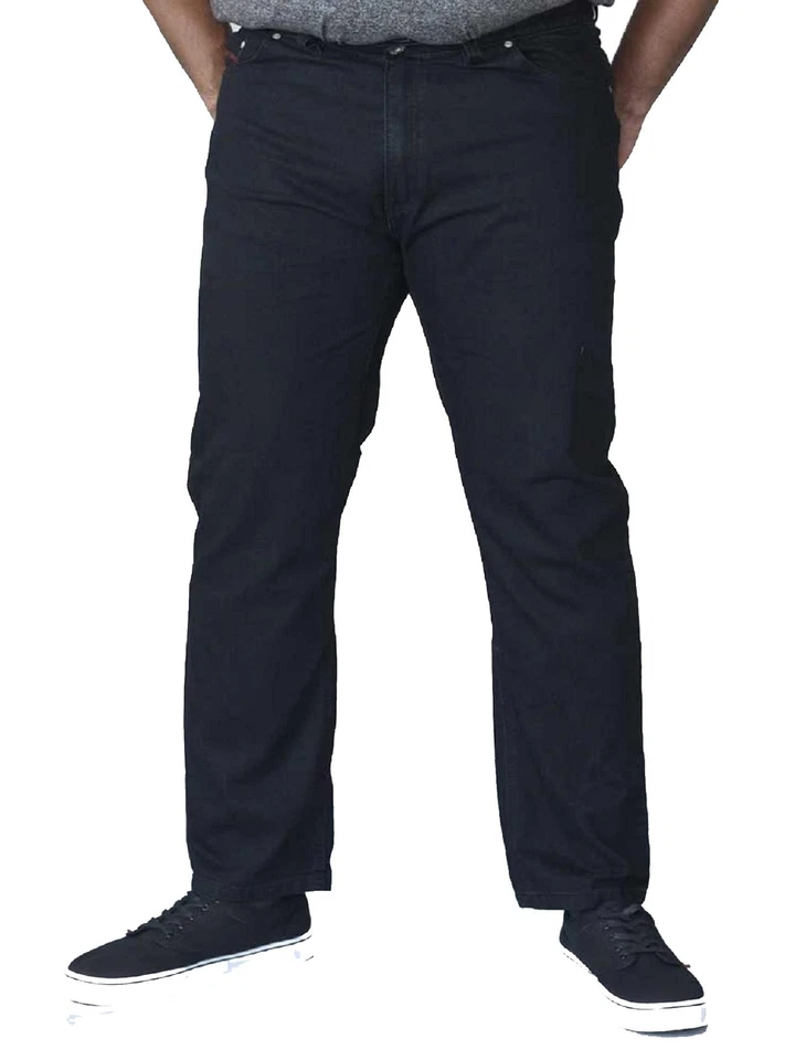 Duke London Relajado Cómodo Elástico Vaqueros (Balfour) Lavado Negro WAIST42" - Imagen 1 de 4