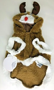 NWT SIZE Small “PMP” SOFT FLEECE Reindeer WINTER DOG COAT COSTUME - Picture 1 of 12