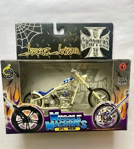 NEW Jessie James West Coast Choppers Blue Silver CFL Rigid Motorcycle 1:18 - Picture 1 of 2