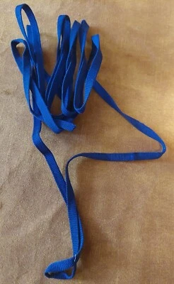 Ruban tubulaire bleu marine gros grain au mètre - Photo 1/3