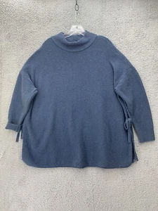 Pure Jill J.Jill maglione donna blu oversize pullover con cappuccio taglia M/L - Foto 1 di 9