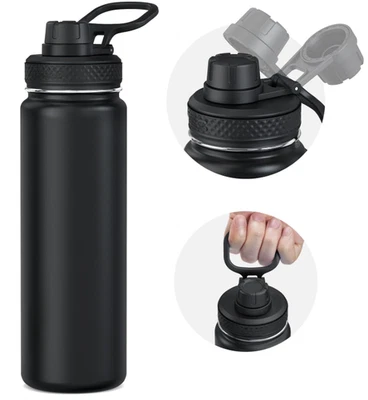 Botella agua 24oz acero con asa doble pared vacío deportivo a prueba fugas,Nuevo Foto 1 de 4