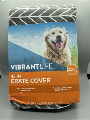 Nueva cubierta de jaula para perros Vibrant Life 42 pulgadas lona de nailon 42" L/27,5" W/30" H perrera Foto 1 de 4