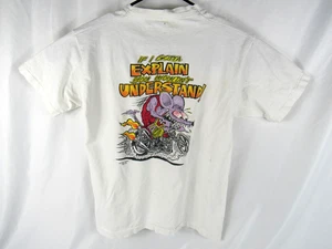 Camiseta vintage Rat Fink 1990 adulto grande manga corta puntada única blanca - Imagen 1 de 16