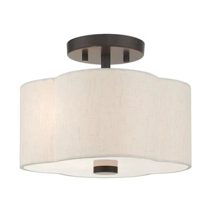 Livex Lighting 58061 Solstice 2 Light 11"W Semi-Flush Ceiling - Bronze - Picture 1 of 11