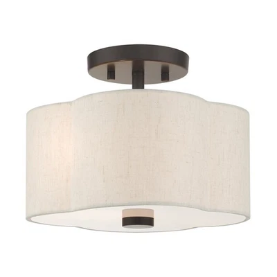 Livex Lighting 58061 Solstice 2 Light 11"W Semi-Flush Ceiling - Bronze - Image 1 of 4