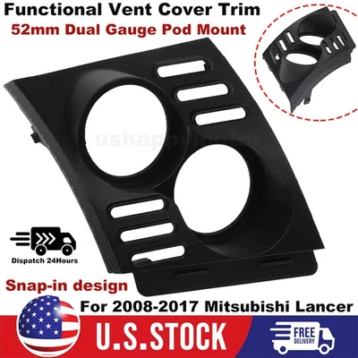 Крепление для датчика 52 мм двойное для 08–17 Mitsubishi Lancer EVO X функциональная вентиляционная отделка - Изображение 1 из 4