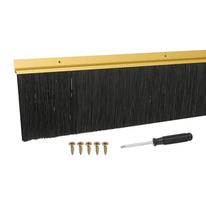 Tür Boden Kehrer 39" L x 3,7" B H-Form Aluminium Halter 2,8 Zoll PP Bürste Gold - Bild 1 von 5