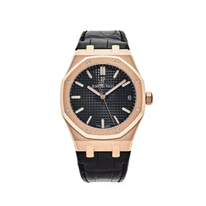 Audemars Piguet Royal Oak carica automatica 15500OR.OO.D002CR.01 oro rosa quadrante nero - Foto 1 di 9