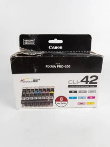 Cartucho de tinta profesional Canon CLI-42 (6384B007) - Paquete de 8. NUEVO - Caja abierta - Imagen 1 de 8