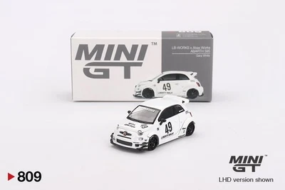 Mini GT MGT00809LHD LB-WORKS x Abas Works ABARTH 595 Gara White Die Cast 1/64 - Immagine 1 di 3