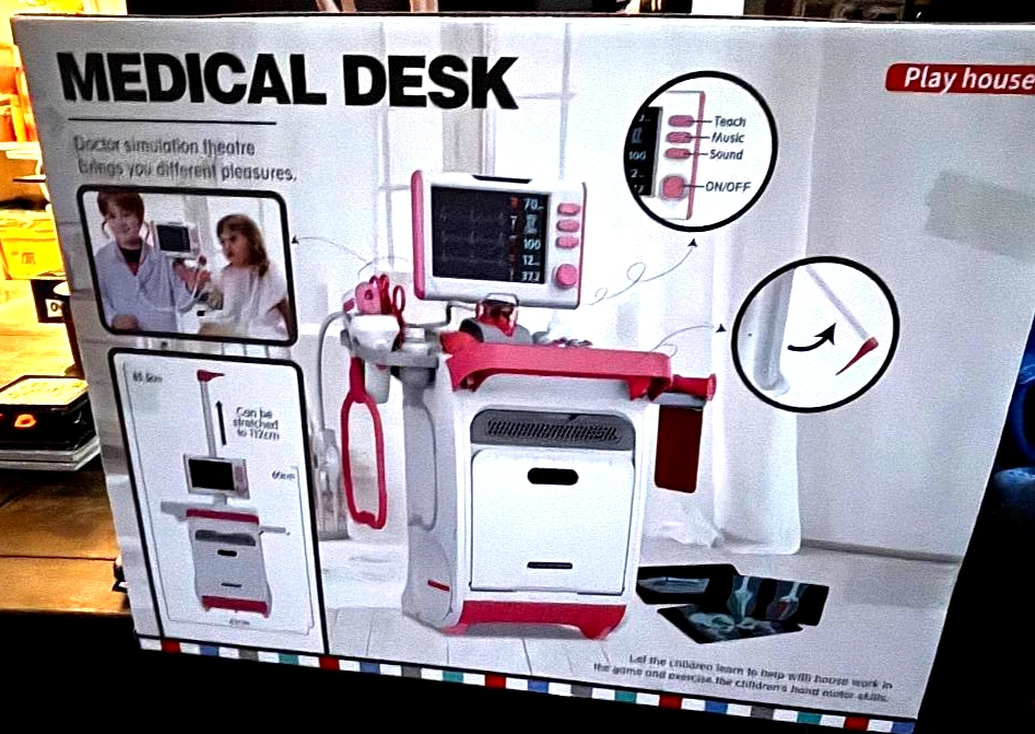 Play Doctor Kit for Kids Pretend Medical Set with Cart. In White/Red Deluxe Set - Image 1 of 4