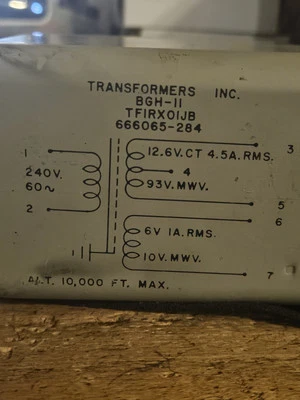 HTF VINTAGE GOOD USED TRANSFORMERS INC. UTC BGH-11 TRANSFORMER TUBE AMP STEREO - Image 1 of 4