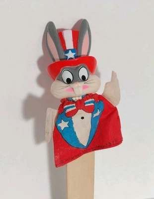 Bugs Bunny Warner Bros Character Looney Tunes Vinyl Face Finger Puppet Vtg 1978 - Image 1 of 4