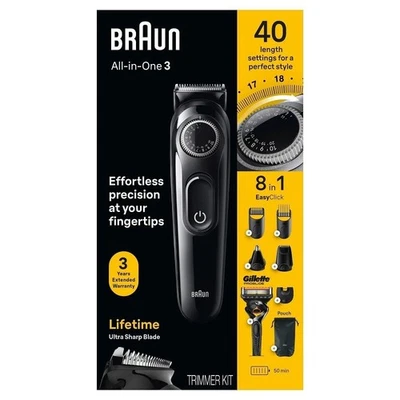 Braun All-in-One Style Kit Series 3 3470 8-in-1 Trimmer w/Beard Trimmer *NEW* - Image 1 of 4