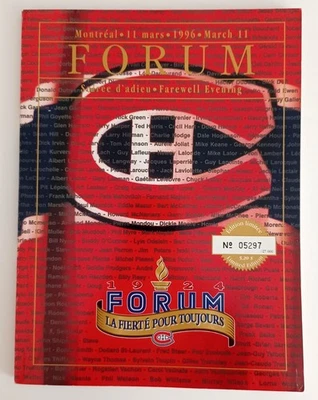 MONTREAL CANADIENS FINAL GAME AT THE FOURM PROGRAM LIMITED EDITION MARCH 11 1996 - Image 1 of 4