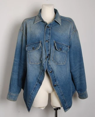 Balenciaga Women Blue Denim Jacket Cotton Solid Oversized Casual Blazer Sz IT 38 - Image 1 of 4