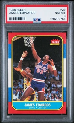 1986 Fleer #29 James Edwards PSA 8 - Image 1 of 2