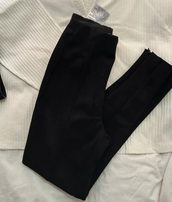 Zara Suede Black High Waisted Leggings XS - Image 1 of 4