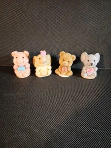 4️⃣ RUSS Gift Toppers Bear Mouse Pig Elephant Velvet VTG sticker In Tack - Picture 1 of 14