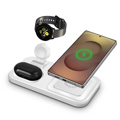 3in1 15W Wireless Charger Fast Charging Pad For Samsung Galaxy S25 S24 Watch 7 6 - Image 1 of 4