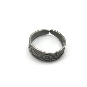 Anillo de dedo ajustable floral vintage de plata de ley 925 talla 3,25 - Imagen 1 de 6