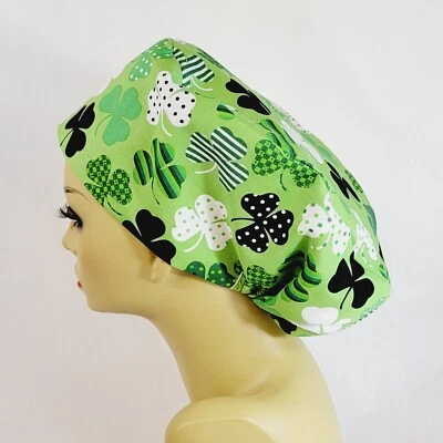 St. Patrick Day Women Scrub Hat Surgical Cap Scrub Hat Nurses Hat Medical - Image 1 of 4