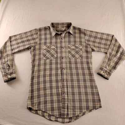 Camisa xadrez Levi's branca aba botão para cima menino jovem tamanho 20 xadrez multicolorido - manchas - Imagem 1 de 4