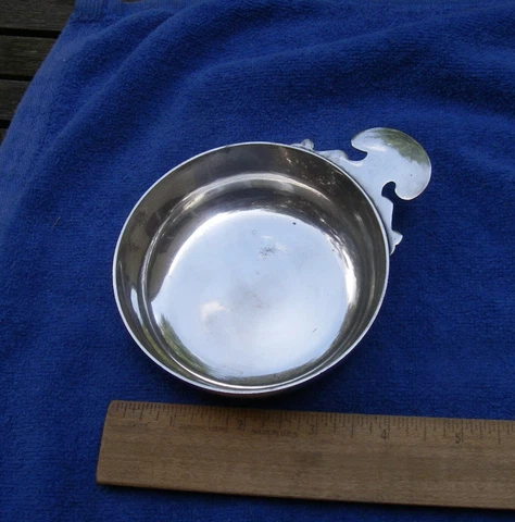 Fine ENSKO NEW YORK Sterling Small PORRINGER-Mushroom Tab Handle-No Mono-NR Cover