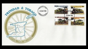 Railroads. Steam locomotives. Trinidad & Tobago. Envelope. 1986. - Bild 1 von 1