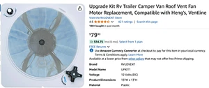 Upgrade Kit Rv Trailer Camper Van Roof Vent Fan Motor Compatible with Heng's rv - Picture 1 of 11