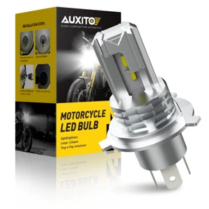 AUXITO H4 9003 HB2 Motorcycle LED Headlight High Low Beam 6000K White Super Lamp - Picture 1 of 11