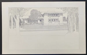 BAUPLÄNE & ENTWÜRFE VON FRANK LLOYD WRIGHT WASMUTHPLATTE 67 CURTIS HOUSE - Bild 1 von 6