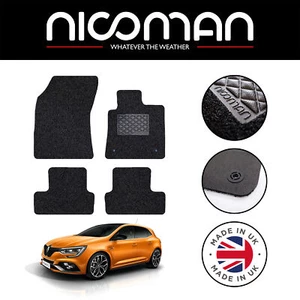 Renault Megane 2017-present GENUINE LUXURY Tailored Car Mats Black Set - Picture 1 of 6