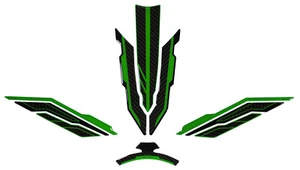 Juego de almohadillas de depósito adhesivas de protección de depósito óptica carbono verde compatible para Kawasaki Z650 - Imagen 1 de 8