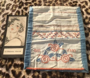 BOLSO LENCERÍA DE VIAJE FRANCÉS AÑOS 30 BORDADO ~ MONOGRAMA P & D ~ FECHA 1932 / 1933 - Imagen 1 de 9