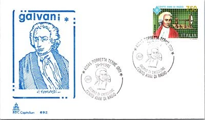 Italy FDC 1991 - One Hundred Years of Radio - Poretta Terme - F42136 - Image 1 of 2