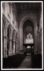 St Marys Church The Nave Beverley Yorkshire RPPC Postcard - Picture 1 of 2