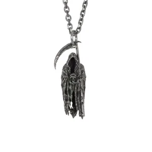 Grim Reaper Jewelry Vintage Look Sexy Death Standing Pendant Necklace - Picture 1 of 9