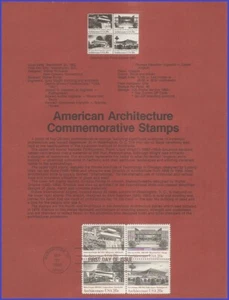 USA5 #2019-22 U/A SOUVENIR PAGE FDC BL4 American Architecture - Picture 1 of 1