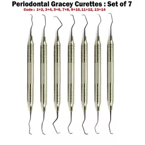 Gracey Parodontal Knochen Küretten Set Chirurgische Dental Scaler Set 7 Stück - Bild 1 von 3